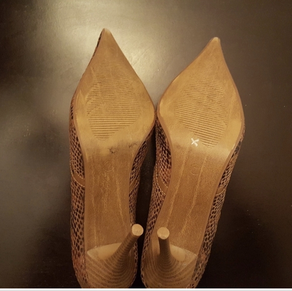 Wild rose reptile snake print brown tan western style heels pumps shoes US 7 🤎 - Picture 4 of 5